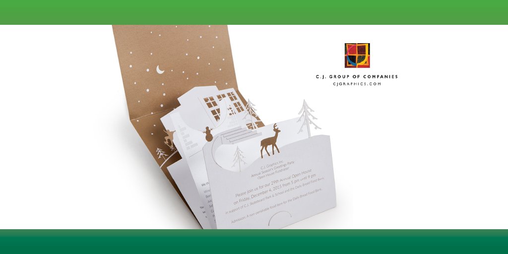 ShelaghPS's tweet photo. This 2016 season’s greetings Open House invite card from C.J Graphics shows the design flexibility of the Euclid: https://t.co/W3nAQfnNwe https://t.co/UHsJBN0mdY