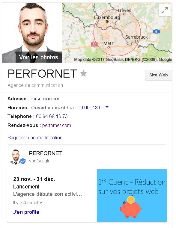 PERFORNET est officiellement une entreprise. Offre de lancement sur #Google search.google.com/local/posts?q=…
