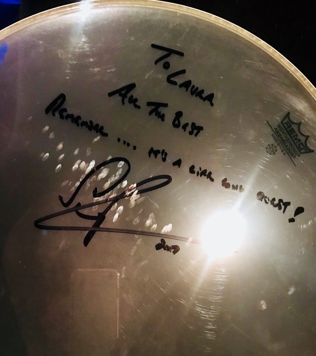 laura_drumquest's tweet photo. Signed drum head from @kingcannonsimon now takes pride of place in my drum cabin...βΊοΈπ€©ππΌ
βRemember...itβs a life long quest!β
#word #simonphillips #drumquest
Watch our interview here :
https://t.co/1STmv49JFj https://t.co/0lolkH6qwV