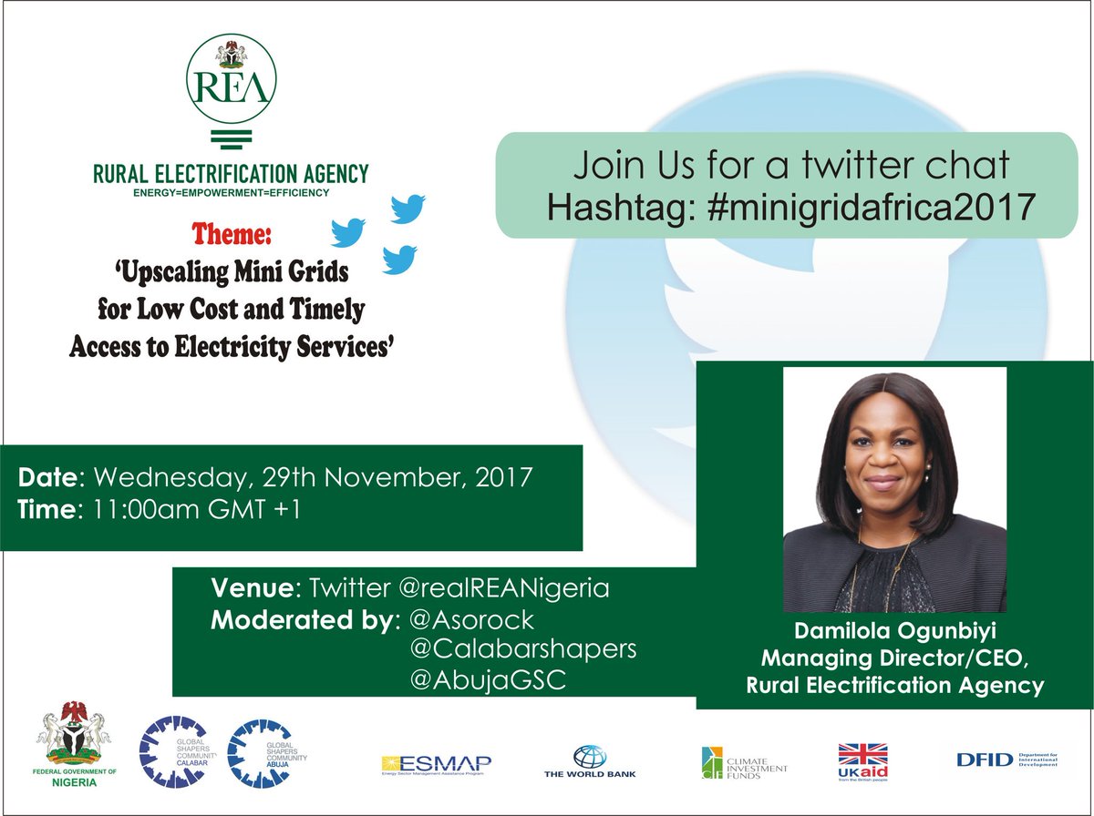 CalabarShapers's tweet photo. We will be co-moderating with @AsoRock and @AbujaGSC #MiniGridAfrica2017 https://t.co/dYHhsEMJLt