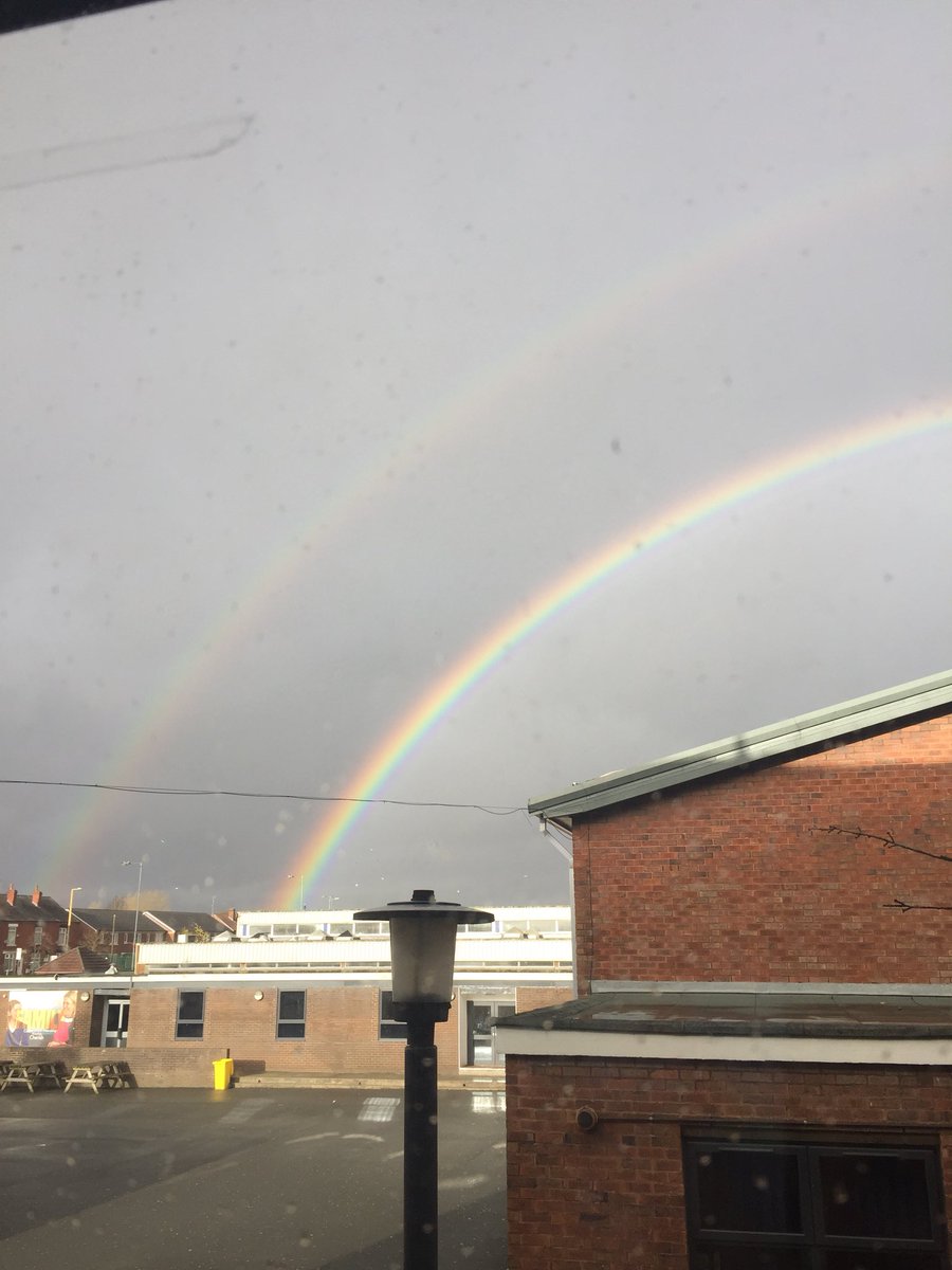 A double rainbow over our amazing school xx #allsaintsccduk  🌈🌈🌈