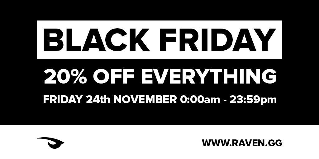 RavenGG's tweet photo. You have asked for it, and we have listened. 

20% OFF EVERYTHING FOR #BLACKFRIDAY, STARTS MIDNIGHT TONIGHT, FOR ONE DAY ONLY.

https://t.co/WtmppniRhz https://t.co/ooF0NmgvLe