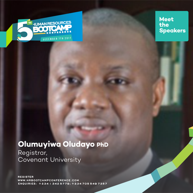 CUHEBRON's tweet photo. Covenant's Registrar, Dr. Olumuyiwa Oludayo @MuyiwaOludayo will be a speaker at #5thhrbootcamp that aims to proffer practical solutions for Business Leaders, HR Practitioners and Employees. Kindly register here: https://t.co/nTAKd1JvMe https://t.co/LY17wpML0L