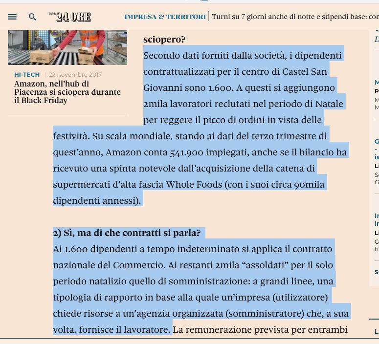 MicheTiraboschi's tweet photo. #Amazon: 1.600 dipendenti, 2.000 somministrati. Tutto bene o qualche anomalia nei tetti di contingentamento (o nel computo) del lavoro temporaneo per il CCNL #Terziario? https://t.co/DgkEp6C3gj #DirLav2017 #Dubbio https://t.co/LCC1eOScfT