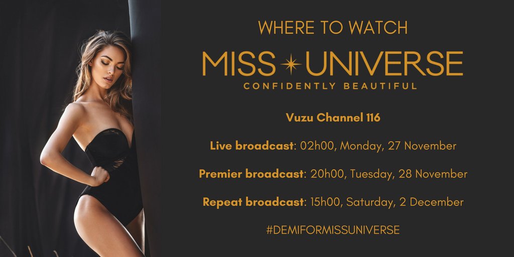 Official_MissSA's tweet photo. Miss SA fam, we have news! You'll need to set your alarm a little earlier, and make sure you have extra coffee at the ready - because @MissUniverse is now airing at 2am on Monday morning. https://t.co/yPyDkZnVBc