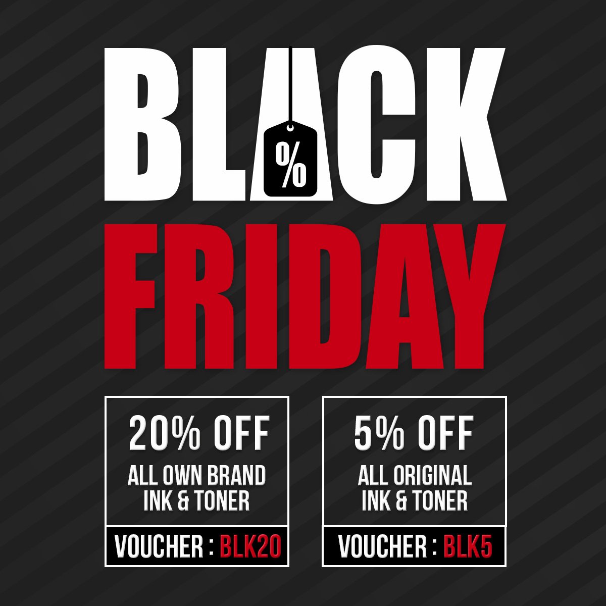 Black Friday Sale now Live - Up to 20% off ink &amp; toner! ow.ly/UMaR30gLSVv