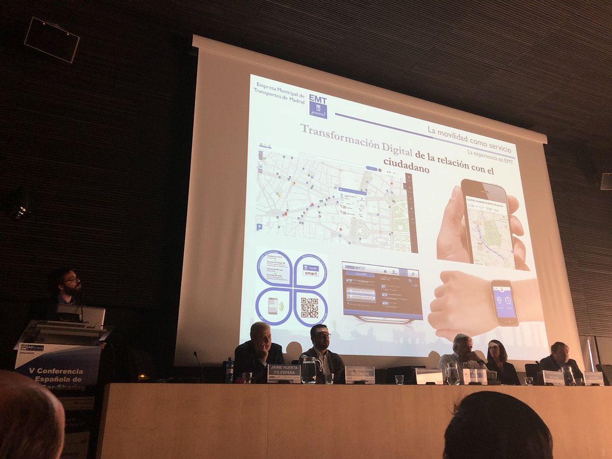 EnriqueDiegoB's tweet photo. La #TransformaciónDigital del Transporte Público y la Movilidad como Servicio #MaaS Powered by @EMTmadrid y @Transxte en la V Conferencia de #carsharing https://t.co/xKWC4bJ4TE