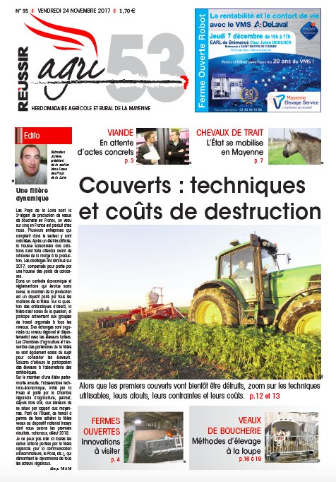 Agri_53's tweet photo. Demain dans @Agri_53 : #coût #économique et #technique de #destruction des #couverts, contrôles #étiquetage dans #GMS avec @fdsea53 et @JEUNESAGRI53, #dossier #veaux de #boucherie, retour sur #FarmDating #installation #TransmissionReprise, #FermesOuvertes suite du #programme https://t.co/naDxM6JOQQ