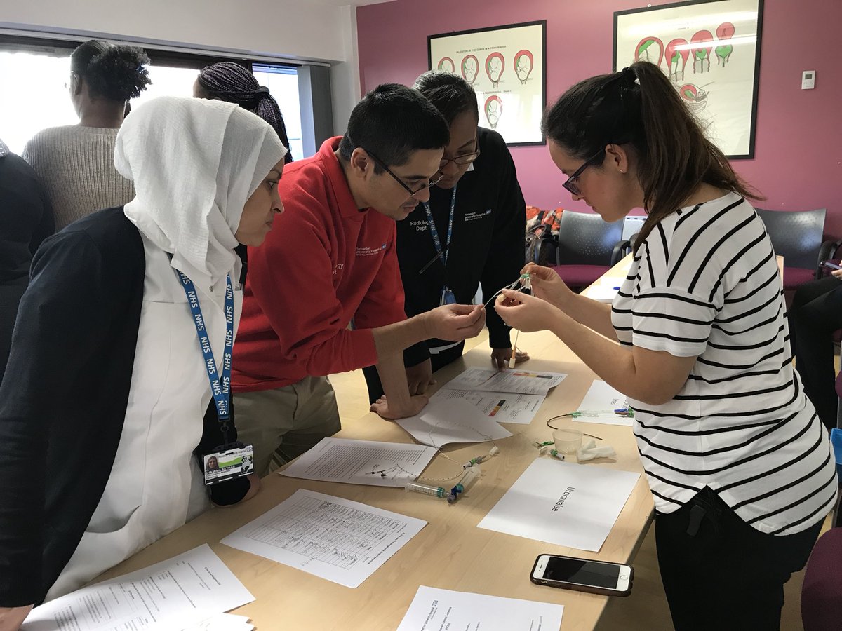 HomertonIPC's tweet photo. Our tenacious @HUHOPAT_VA covering the station on #ivlines clinical indication & urokanaise use whilst @vygonuk’s Oz & Tracy mans #scrubthehub station. #VascularAccess https://t.co/HOFZWbW7Ci