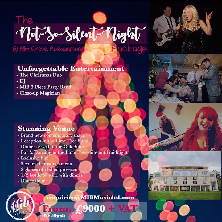mibband's tweet photo. A great package of entertainment, food, drink AND a great venue space, available in December for #LastMinute #Xmas #Party planners! Available 11th, 12th, 15th, 16th and 17th Dec only. #Christmas https://t.co/9ZbhjHJqY3