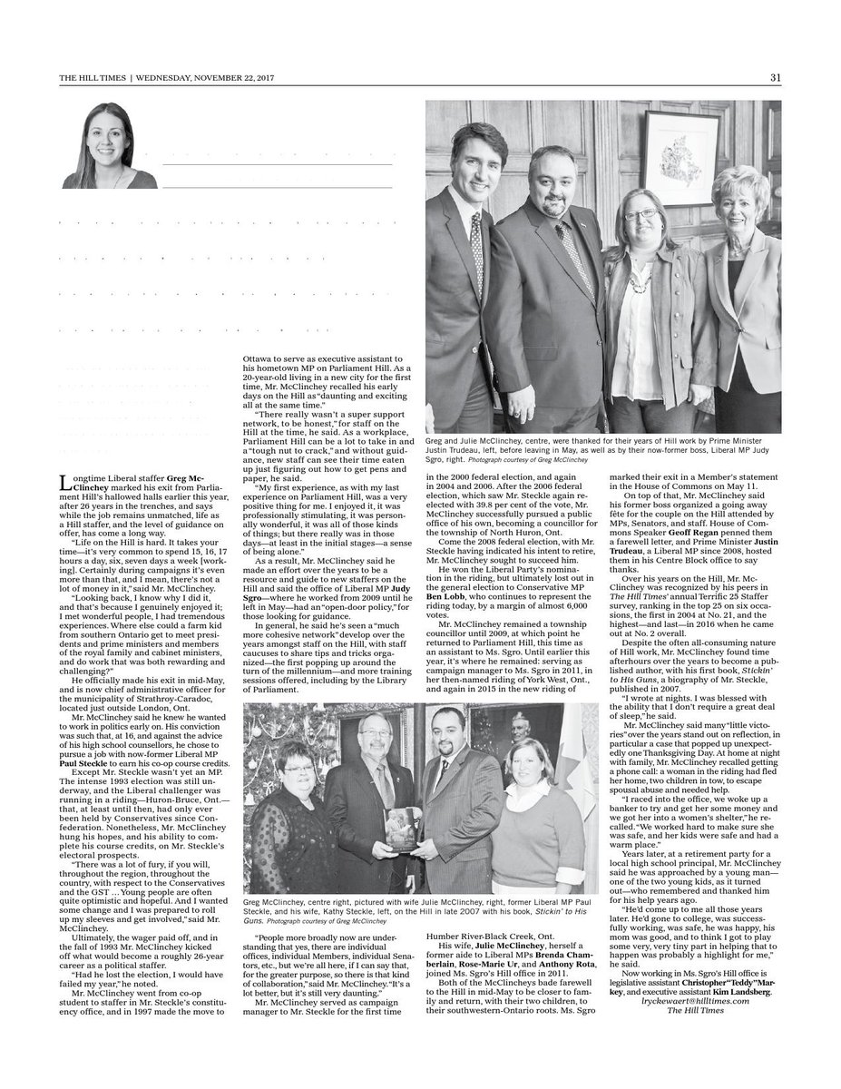 Former veteran Liberal staffer and MPM alumnus Greg McClinchey reflects on his quarter century on Parliament HIll.