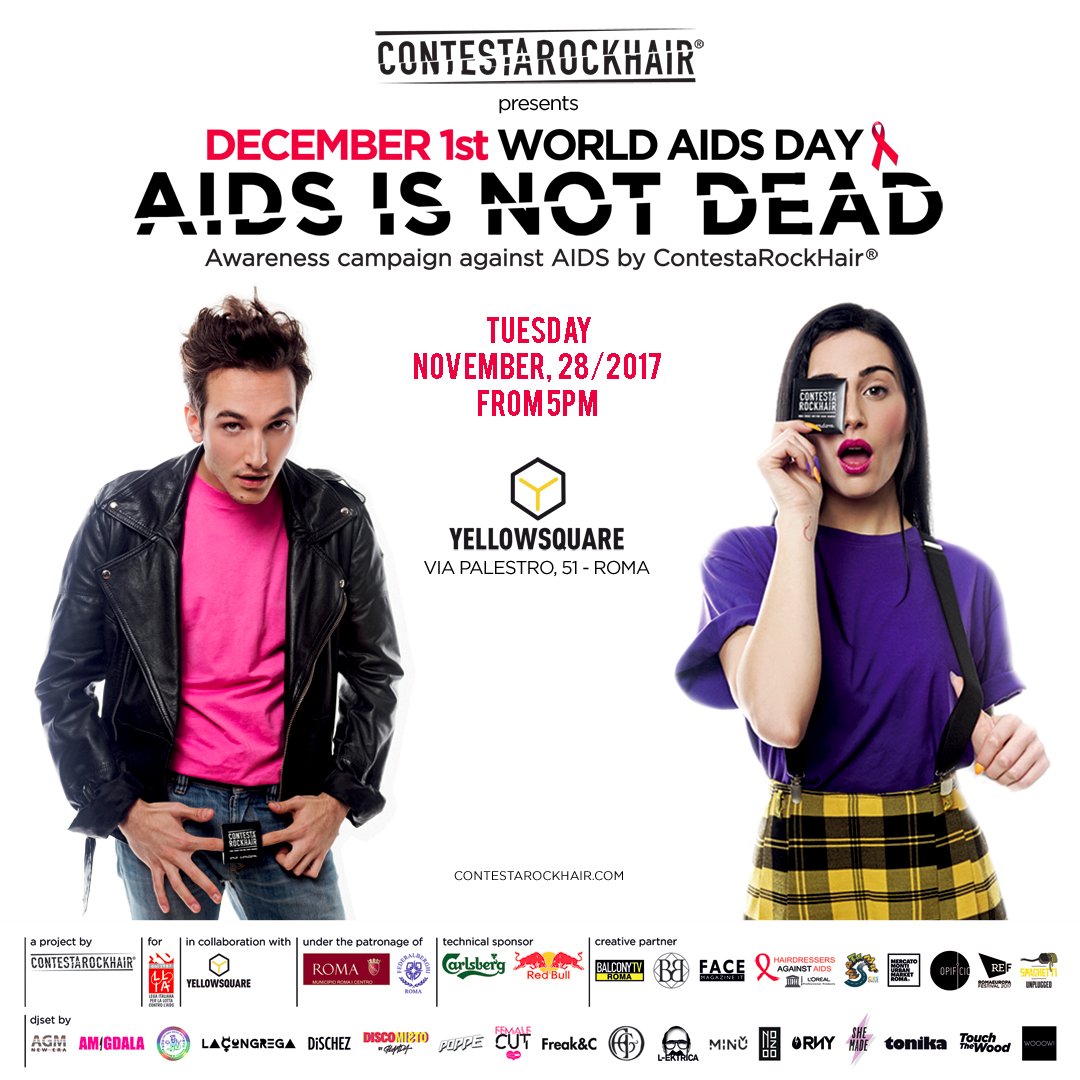 Diregiovani's tweet photo. #AIDSISNOTDEAD. Rock, performance e cutting live per il via alla #campagna
➡️ https://t.co/kwCz0Lfi4l
#cutAIDSshort #aids https://t.co/JLLwUhVs38