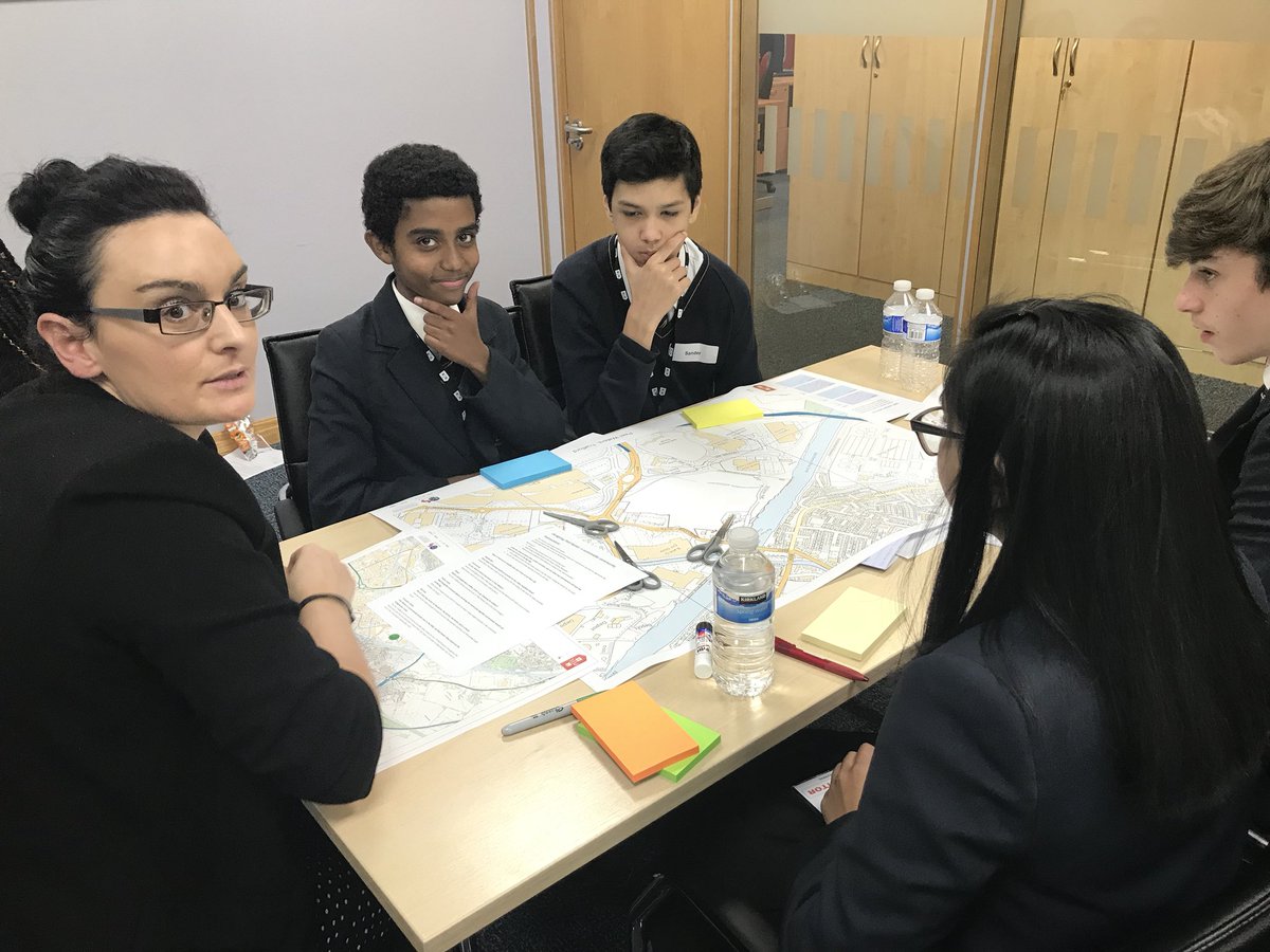 AllHallowsRC's tweet photo. Town planning with the Peel business volunteers. Preparing to pitch to one of the Directors! @TeachFirst @AH_TeamBusiness https://t.co/MVidNLeBdx