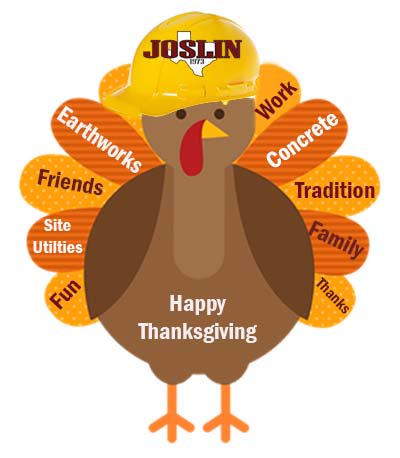 JoslinTexas's tweet image. From all of us, To all of you &amp;amp; yours,
HAPPY THANKSGIVING from JOSLIN CONSTRUCTION.
#Concrete #SiteUtilities #Construction #Earthworks
#TradeJobs #GiveThanks
