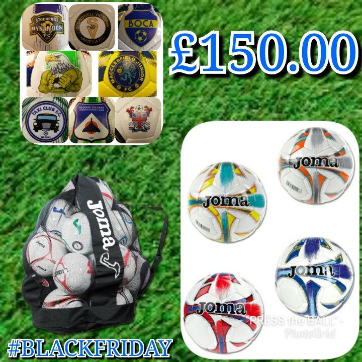 ⚽⚽⚽⚽⚽⚽⚽⚽⚽⚽⚽⚽⚽⚽⚽⚽

20 X JOMA DALI FOOTBALLS INCLUDING YOUR CLUB CREST/LOGO
1 X JOMA FOOTBALL CARRY BAG 
£150.00

AVAILABLE ACROSS ALL SIZES AND COLOURS (subject to stock)

BE QUICK THOUGH AS THIS OFFER WONT LAST LONG!!!! #BLACKFRIDAY

⚽⚽⚽⚽⚽⚽⚽⚽⚽⚽⚽⚽⚽⚽