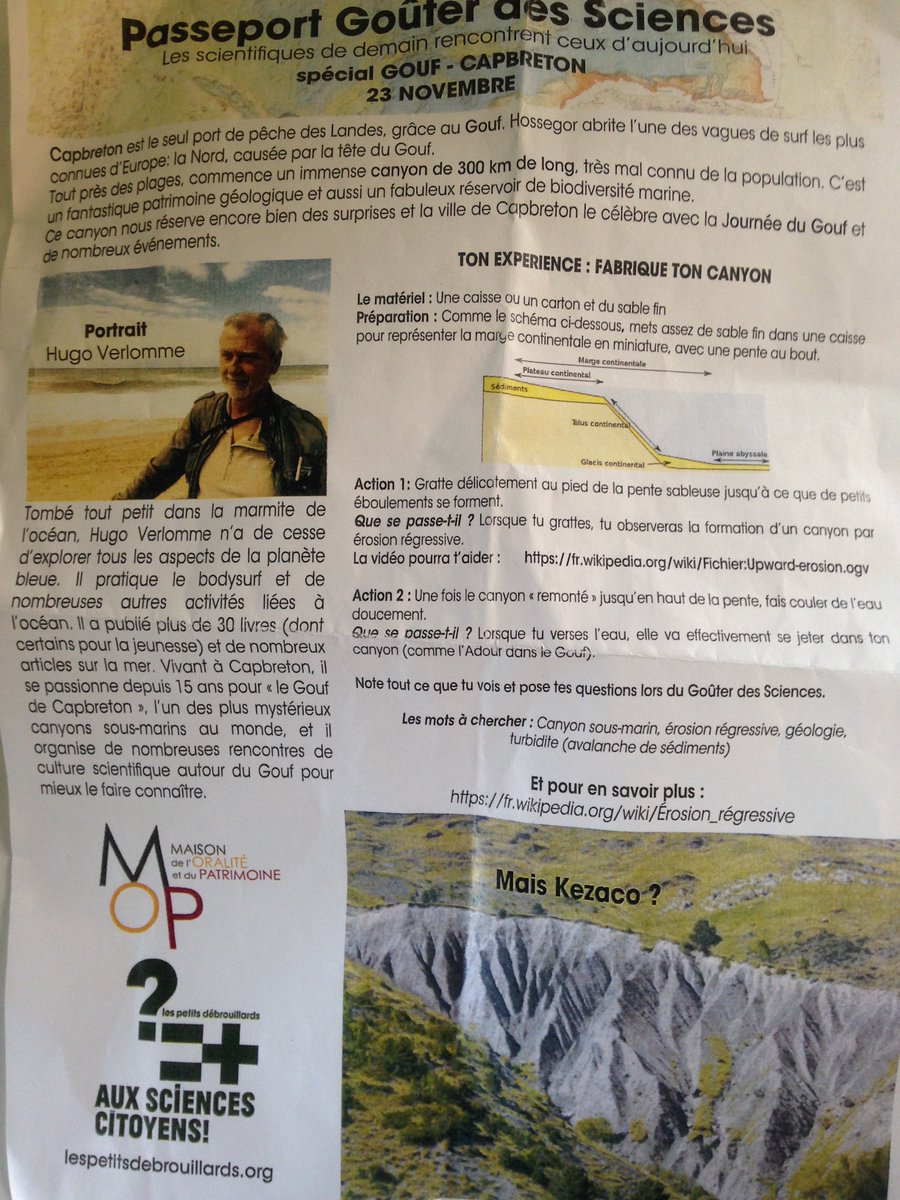 PetitsDebBTZ's tweet photo. Nous sommes en plein goûter des sciences avc Hugo Verlomme à @CapbretonLandes ! Grâce à la MOP, on découvre le gouf 😊 @LesLandes40 @debrouillotwit @apdnaq @petitsdebs_33 https://t.co/2FGxSG6ZU5