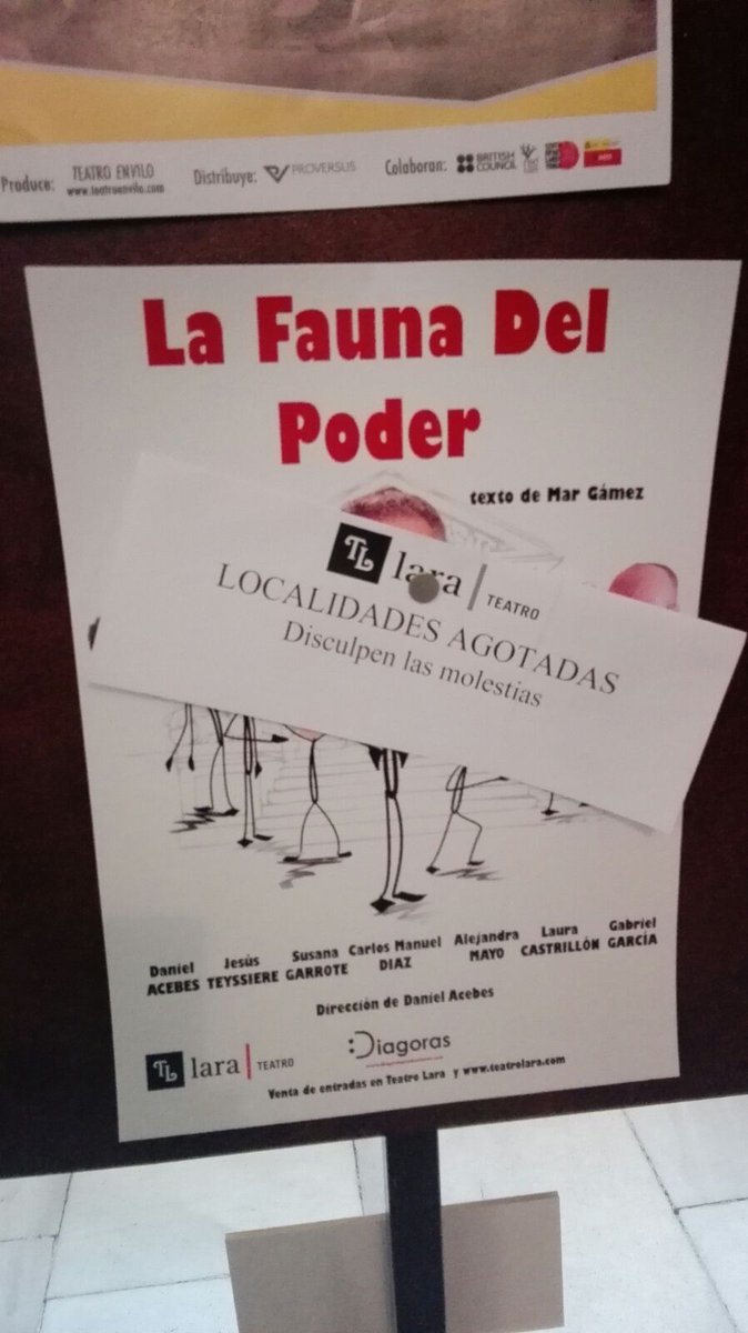 MarGamezMGG's tweet photo. ¡Todas las entradas agotadas en el estreno de "La fauna del poder" en el Teatro Lara! #lafaunadelpoder @teatrolara @diagorasproducc @faunadelpoder https://t.co/7pq8CAEcPQ