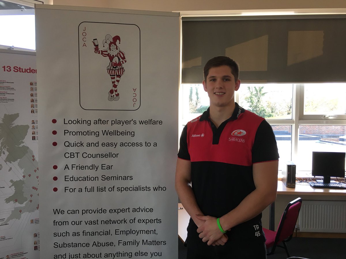 jocano1tryalone's tweet photo. It was brilliant to talk with the students at #SMHC2017 with Tom Griffiths from Saracens #joca #justtalk https://t.co/sxOzeOP1XX