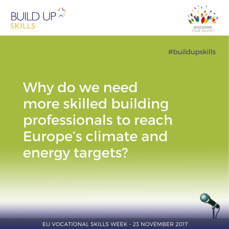 EU_BUILDUP's tweet photo. #BuildUpSkills #VocationalSkillsWeek: Panel discussion with @Energy4Europe Energy4Europe Dimitrios ATHANASIOU, @EU_Social Felix ROHN, @EU_Growth Roman and #EFBWW @c_lorenzini https://t.co/enTMQPa3gq