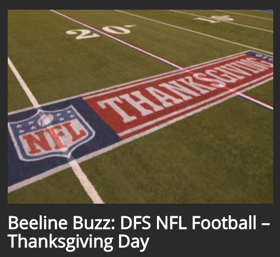 BBKing15_DFS's tweet photo. Check out our free NFL DFS article with some tidbits into today's 3 game slate! https://t.co/rFo3BkDdrB #NFL #DFS #Football #Thanksgiving #Turkey https://t.co/EaEmvcJbSQ