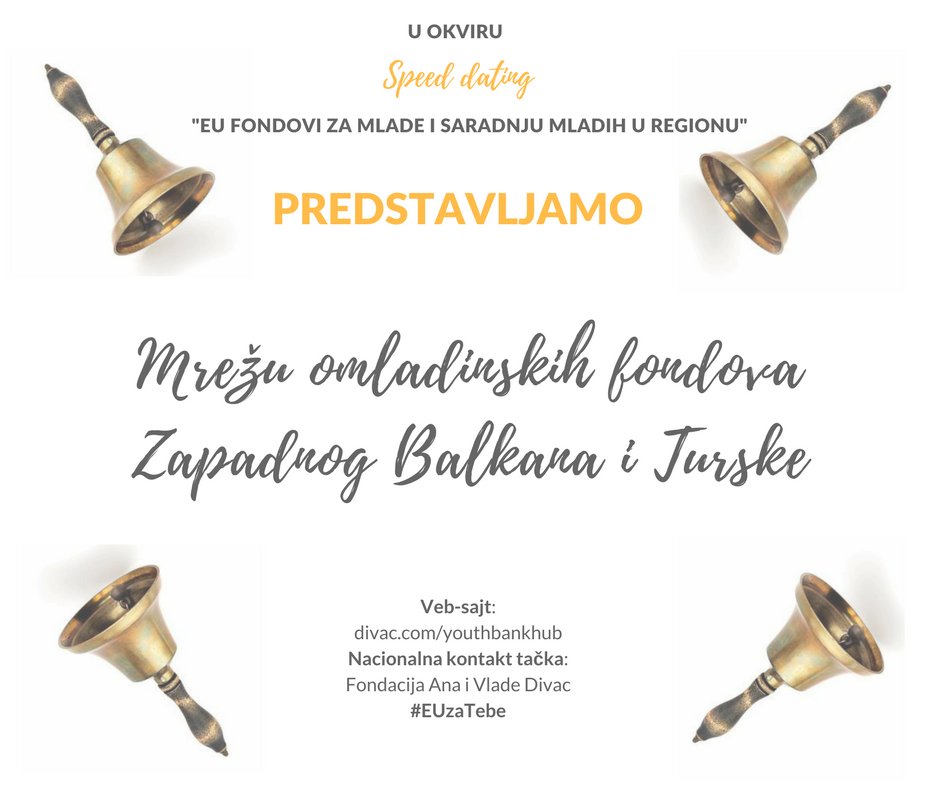 eusrbija's tweet photo. 📯📜 #EUzaTebe: U okviru 🔔 Speed dating: EU fondovi za mlade i saradnju mladih u regionu👉https://t.co/ZgFBkRWsFa predstavljamo: Mrežu omladinskih fondova Zapadnog Balkana i Turske @FondacijaDivac koja se bavi povećanjem učešća mladih ljudi u donošenju važnih odluka u društvu 👇 https://t.co/nC7aJk65MK