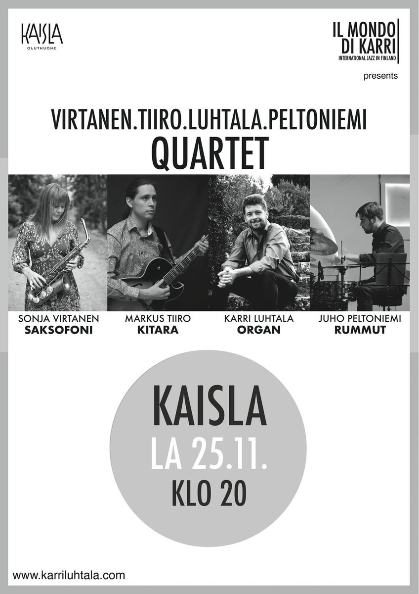 On saturday 25.11 @ Kaisla, Helsinki