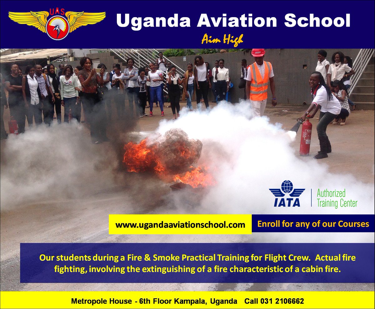 ugaviationsch's tweet photo. Students during a Fire & Smoke Practical Training 4 Flight Crew. Actual fire fighting of a fire characteristic of a cabin fire.Enroll for any of our Courses : https://t.co/oh81KqO2GY or Visit: Metropole Hse - 6th Flr Kla, Call 031 2106662. @Mukulaa #ExcellenceInAviationTraining https://t.co/emwFUa9yyQ