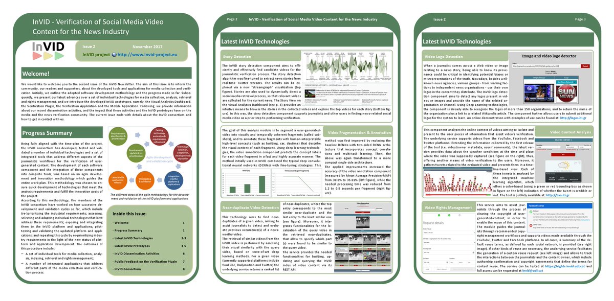 InVID_EU's tweet image. The second issue of the @InVID_EU Newsletter has been published online! Find out the functionalities of the developed InVID tools and applications for newsworthy video #discovery and #verification at: invid-project.eu/newsletters/