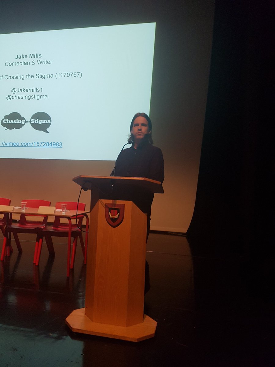 HCCSfYP's tweet photo. Comedian Jake Mills delivers his keynote speech on his experience of depression and recovery #SMHC2017 @SandringhamSch1 https://t.co/5JVodL4aGg