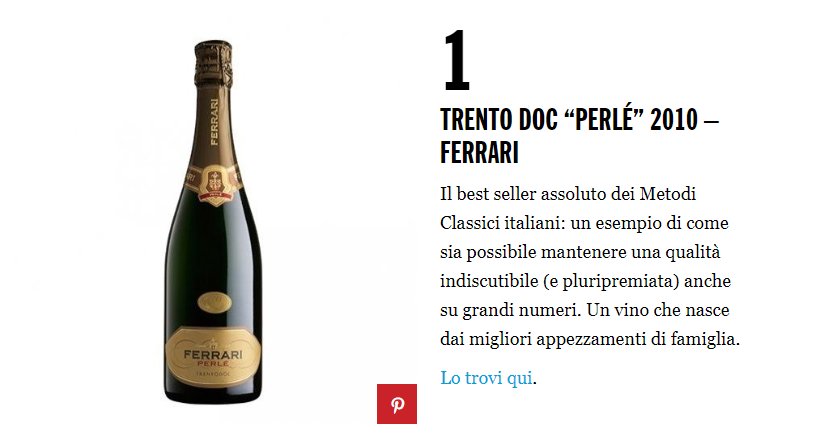 FerrariTrento's tweet photo. The best Italian bubble for the upcoming holidays?
 #FerrariTrento Perlé #Trentodoc according to Esquire! https://t.co/zTTbqdZS0A https://t.co/iSZBbWvk4P