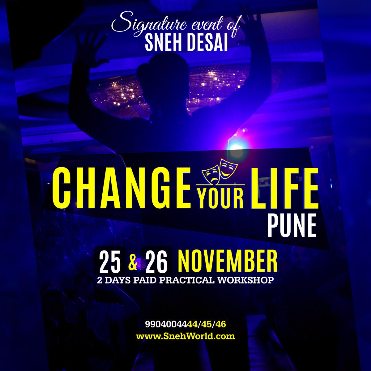 coachsnehdesai's tweet photo. Last 1 day remains for Sneh Desai's "CHANGE YOUR LIFE WORKSHOP - PUNE"
Don't miss the chance to book your seat.
You can directly book from the below link
https://t.co/mtoSu31jos
#SNEHDESAICYL #ChangeYourLife #CYL #lifetransformation #PuneCYL #booknow #bodymindandsoul https://t.co/jMsEhCZXrQ