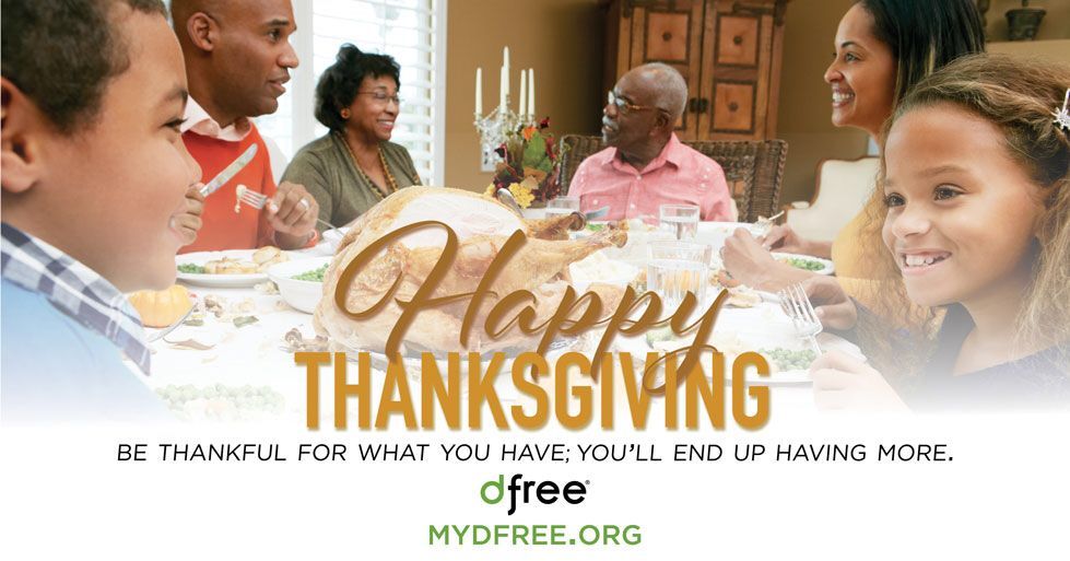 dfreemovement's tweet photo. Happy Thanksgiving from our dfree® family to yours!

#Livedfree #dfreeNextLevel #Mydfree #IntheBlack https://t.co/6iFPUcd6Vw