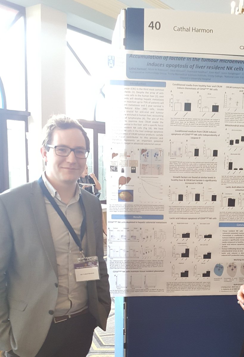 <a href="/CathalHarmon/">Cathal Harmon</a> presenting his poster on the role of lactic acid in metastatic colorectal cancer and it's effect on liver NK cells
