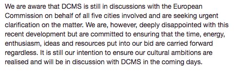 Statement Re: European Capital of Culture