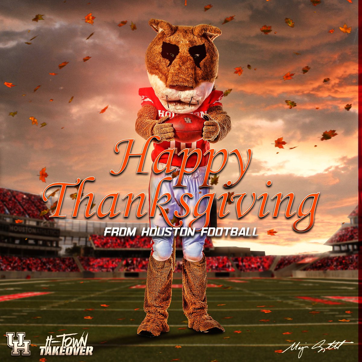 UHFBRecruiting's tweet photo. Happy Thanksgiving from our family to yours! 🍗🏈
#HTownTakeover 
#GoCoogs https://t.co/dVELtjSj71