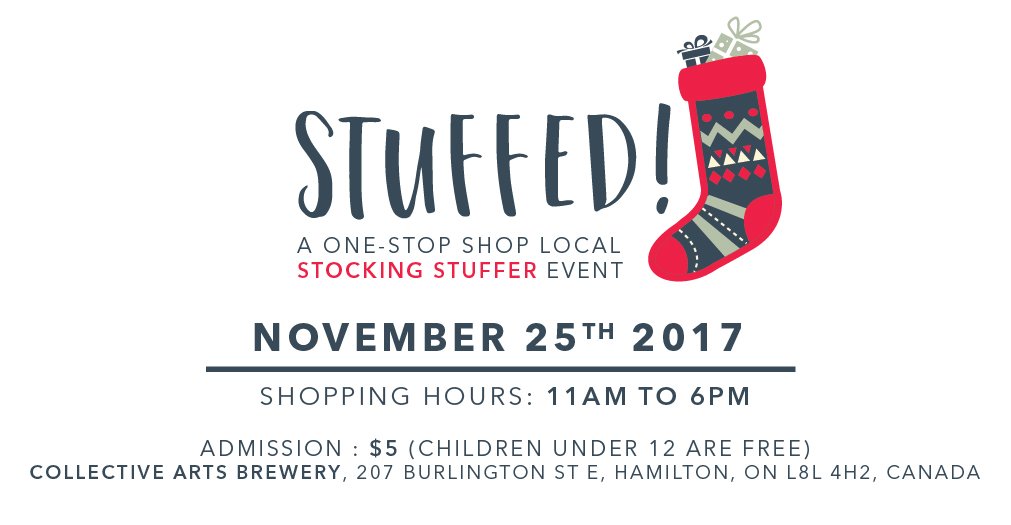 LosaniHomesLtd's tweet photo. The wait is over, your one-stop shop for stocking stuffers, #stuffedhamilton Is back in Hamilton, November 25th at the @CollectiveHam. #stuffed2017 #HamOnt https://t.co/92Ux74oGrk