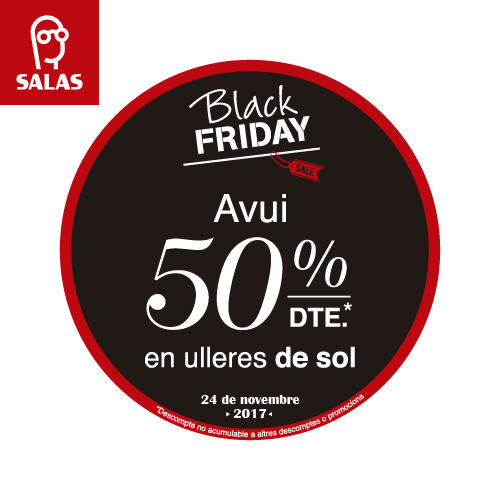 Optica_Salas's tweet photo. BLACK FRIDAY a @OpticaSalas 

50% de descompte en ulleres de sol!!!
*Només divendres, 24 de novembre
T'esperem!!! https://t.co/LIdgA83fUY