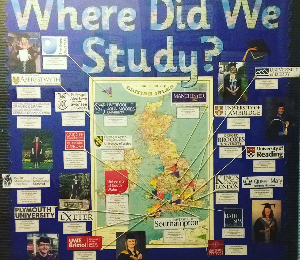 LabCoates's tweet photo. Check out the new "Where did we study?" display by Mrs Knowles' room #spottheteacher #whodidwhat https://t.co/WSnI7F8ug5