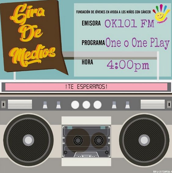 Los invitamos a escucharnos en breves minutos en <a href="/FMOK101/">OK 101 FM STEREO | Maracaibo</a> estaremos contando nuestra labor en estos 10años como Fundación, cambios y cómo será la Campaña de recolección de insumos médicos y juguetes #GiradeMedios #Fundación #LuchacontraelCancerInfantil