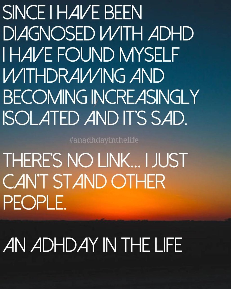 ADHDayInTheLife's tweet photo. Since being diagnosed with ADHD I find myself becoming withdrawn...
#adhdlife #adhd #life #adhdinspiration #adhdinfo #adultadhd #anadhdayinthelife #funny #meme #humour #socialmodel #socialmodelofdisability #addinspiration #addinfo #adultadd #add #addlife #ihaveadhd #ihaveadd https://t.co/FvSVYCd0jc