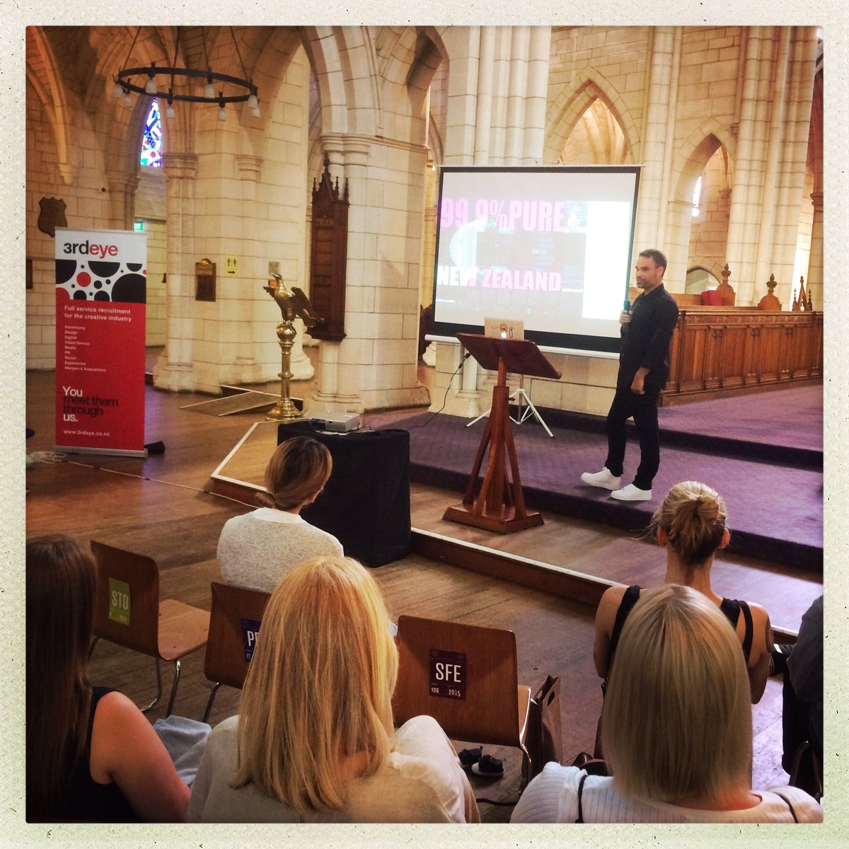BobaMBaluchova's tweet photo. #CreativeMornings talk with the architect #DomGlamuzina on architecture, critical thinking & death in #ourAkl @StMatthewsNZ. #cmDeath #cmAkl https://t.co/HiRZZRwQtH