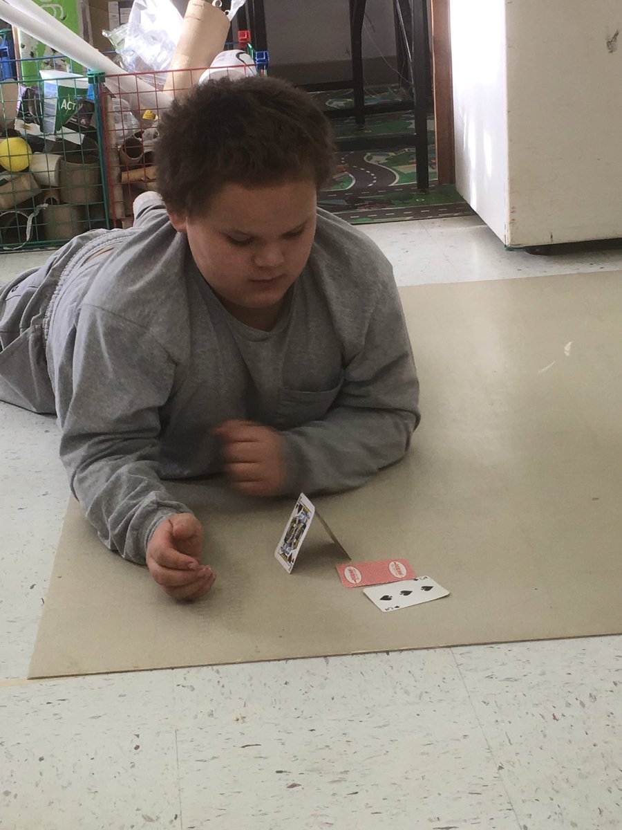 tinkercoup's tweet photo. Learning to deal with the frustration of card houses.  They stuck to it longer than me! @ConnaughtNB https://t.co/9ArO9k3zu0