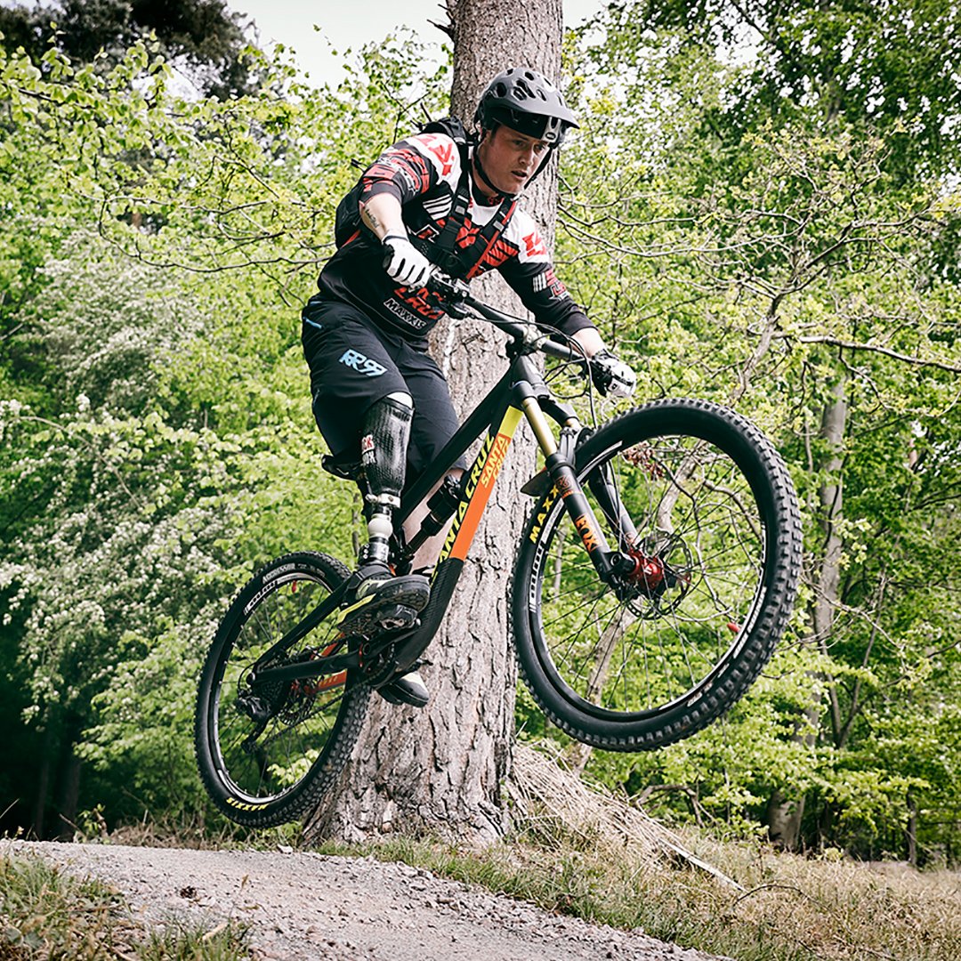 Blesma's tweet photo. Simon lost his leg whilst serving in Afghanistan. After injury, he began to struggle. But then he got on a mountain bike and his life changed forever. https://t.co/S3Fy9xSAyJ https://t.co/bPMLjkLNyV