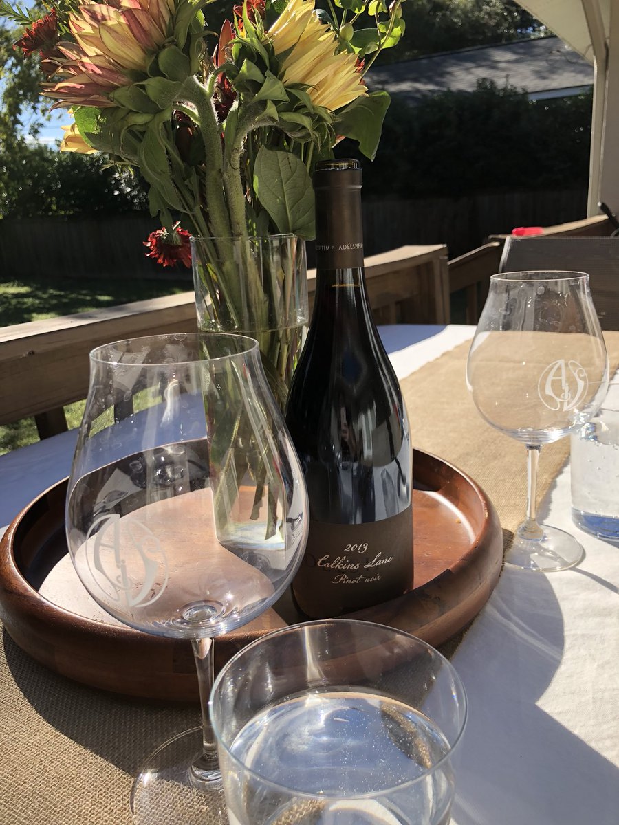 LadyMRG's tweet photo. From your vineyard to our table @Adelsheim #totteringhall #TexasThanksgiving https://t.co/2KQv0megEO