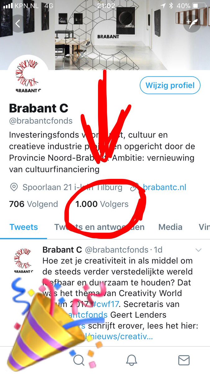Brabant C (@brabantcfonds) on Twitter photo We hebben de 1.000 volgers bereikt! <a href="/wearepublic/">We Are Public</a> is onze 1.000’ste volger, op naar het volgende ronde aantal! #1000 #volgers #happy #proud We hebben de 1.000 volgers bereikt! <a href="/wearepublic/">We Are Public</a> is onze 1.000’ste volger, op naar het volgende ronde aantal! #1000 #volgers #happy #proud