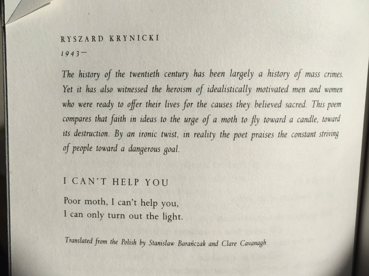 “I Can’t Help You”-Ryszard Krynicki, from A Book of Luminous Things (edited by Czeslaw Milosz) #NovPoetsInTranslation