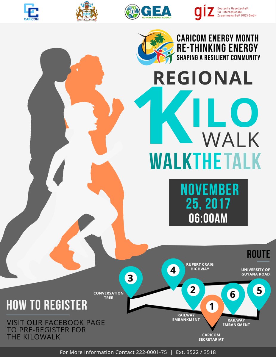 CARICOMorg's tweet photo. Walk the Talk for Energy on Saturday in Georgetown, Guyana https://t.co/ZFJA6RG9u0
https://t.co/q0VkKusYVl https://t.co/f6tqYRIMy0
