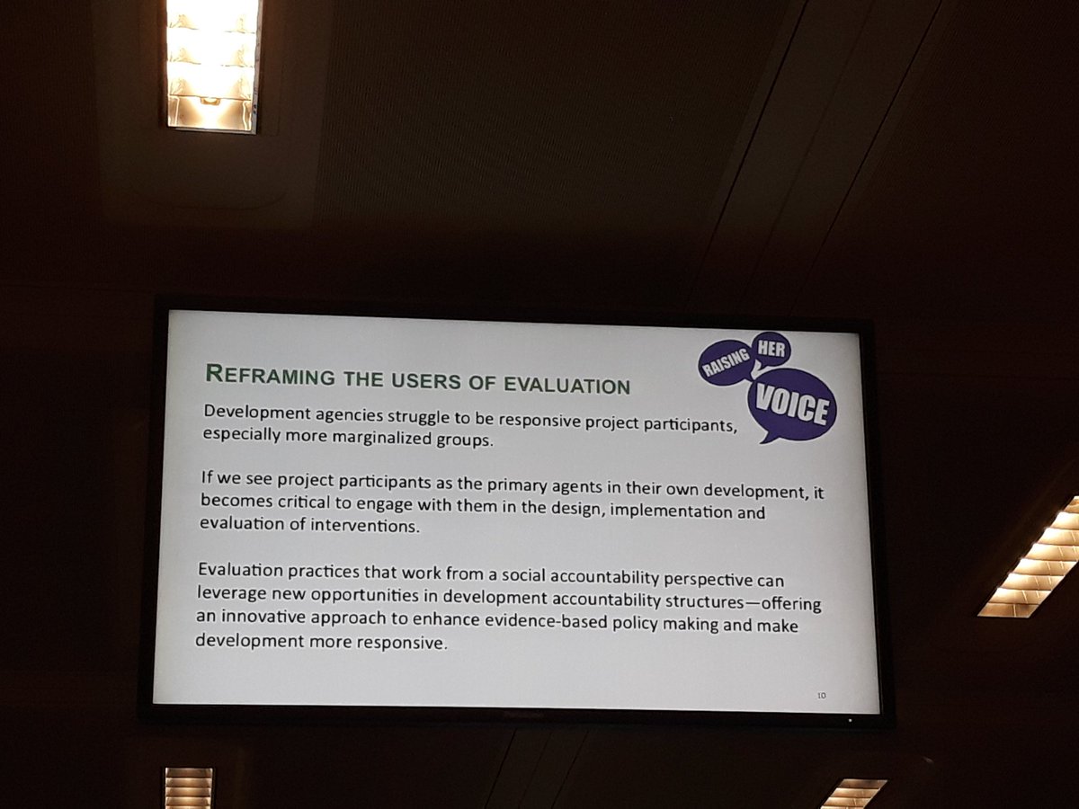 emilyballs1's tweet photo. Great pres from @oxfamgb's Claire Hutchings - reestablishing people's #agency and noting that eval shouldn't supercede intervention purpose  #timelyeval @LSHTMEvaluation https://t.co/Od6MbHGoDz