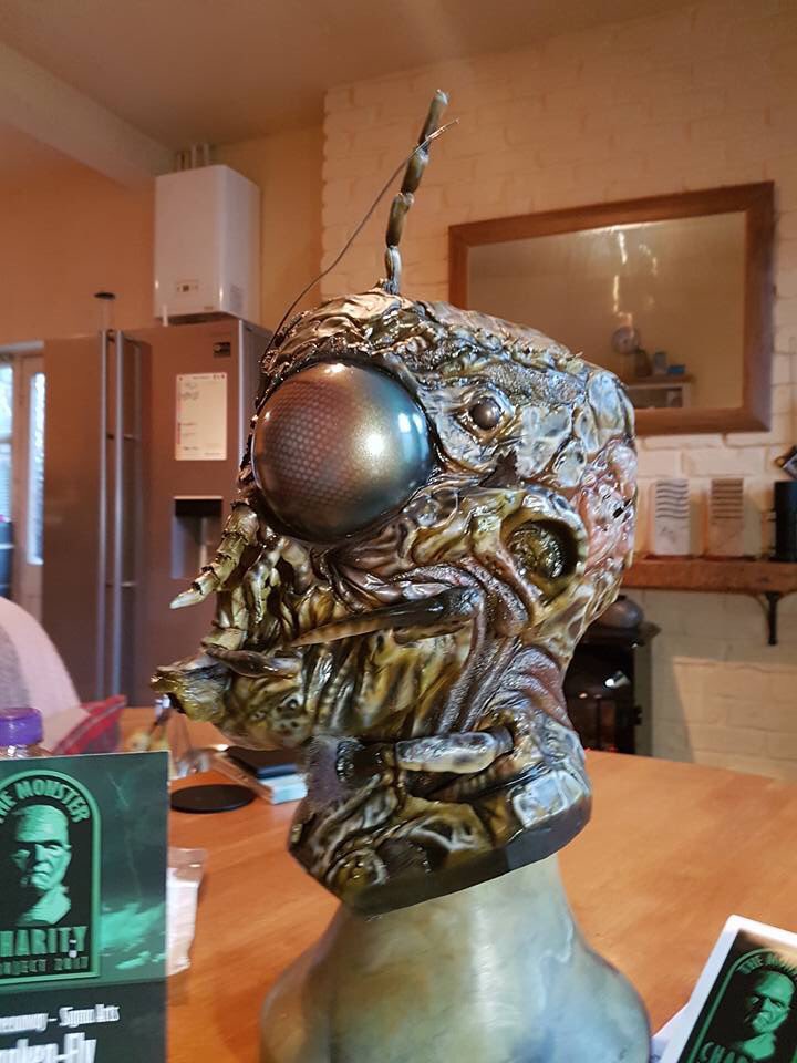 Matt_S_1982's tweet photo. So stoked to own this piece. Frankenfly was my fave @monsterproj at the Liverpool horrorcon and didn’t even have all his mandibles in. Amazing work from @SiGreenaway and endorsed by legend Chris Walas. All for the amazing @MakeAWishUK thank you all involved. https://t.co/Hx9ttZipZE