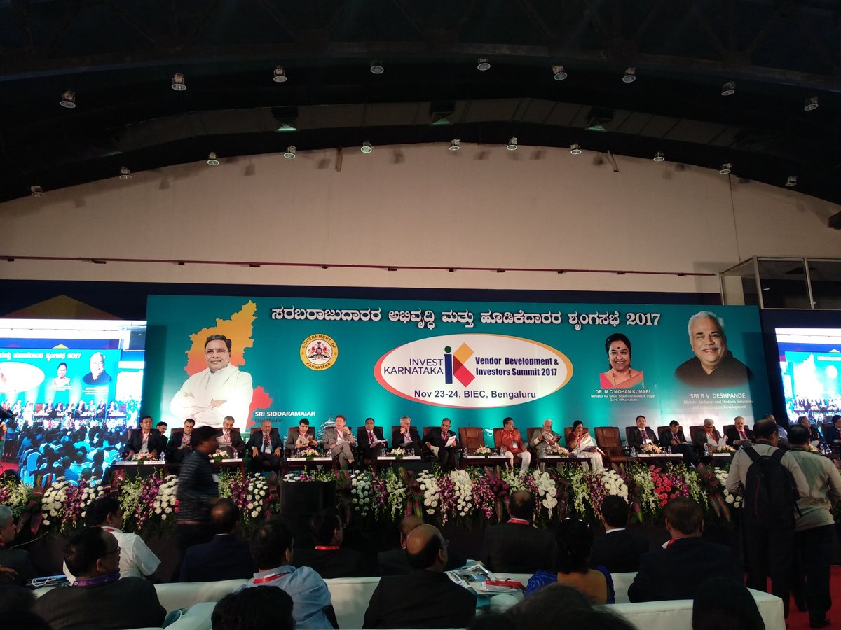 fefifans's tweet photo. The people who matter in the manufacturing ecosystem at the inauguration of @investkarnataka 's Vendor Development and Investment Summit @BIECentre https://t.co/eWs3nCfcjs